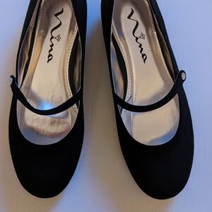 Nina Women's Black Flats with Strap